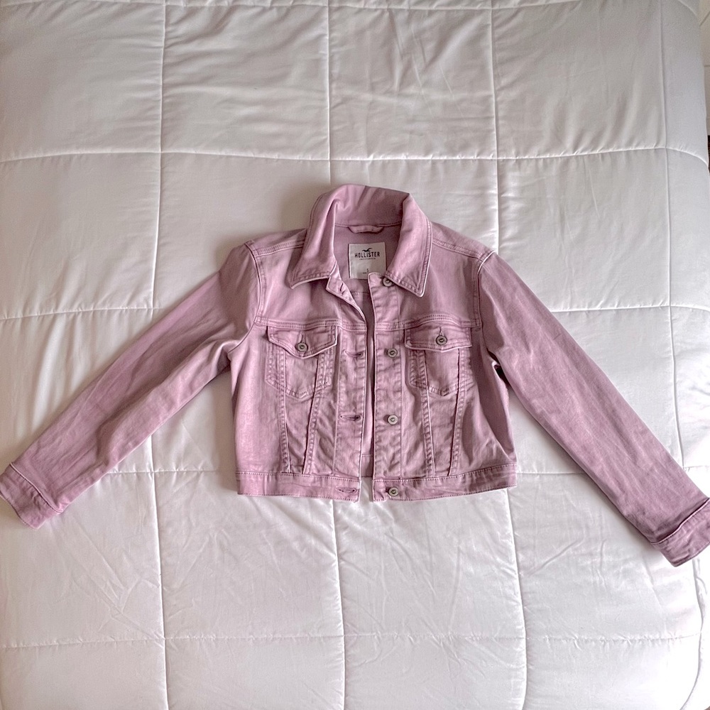 Lilac Colored Denim Hollister Jacket